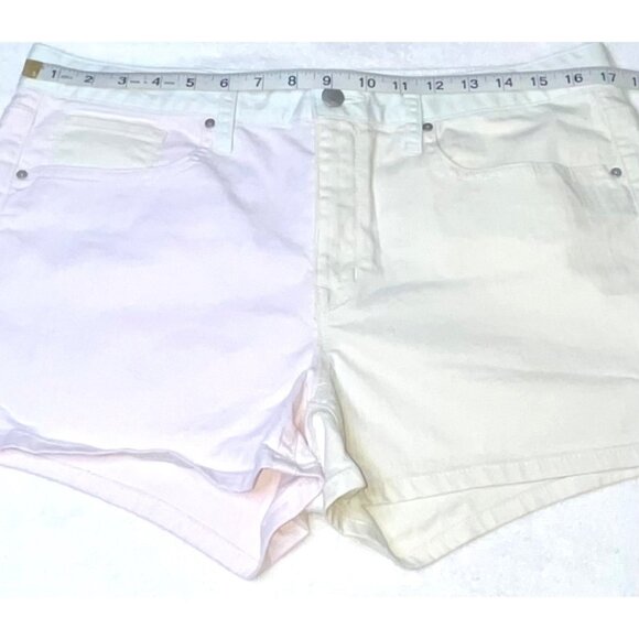 Gap 1969 Two-Tone High-Waisted Slim Shorts 31 - Picture 1 of 3